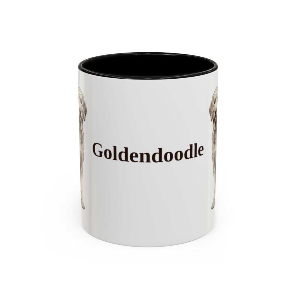 11oz Goldendoodle Mug, Black, front view