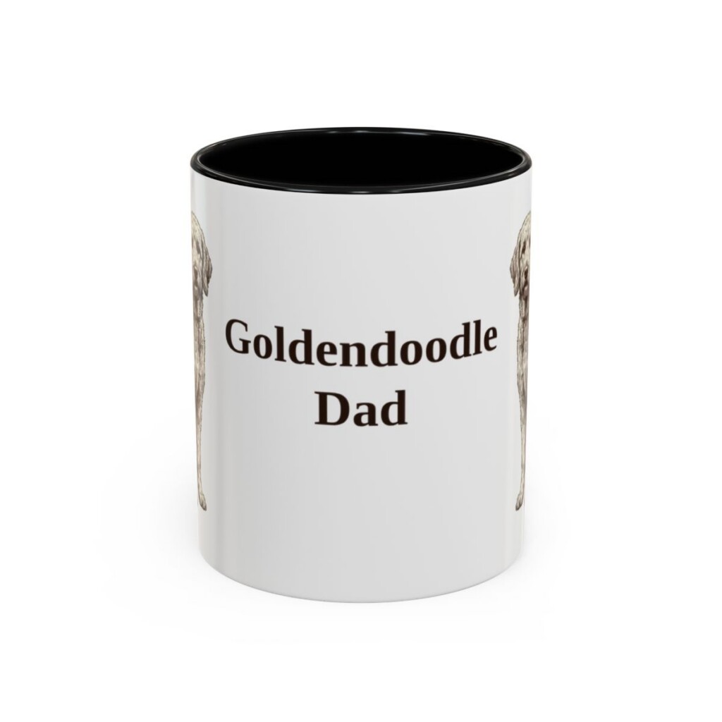 11oz Goldendoodle Dog Dad Mug, Black, front view