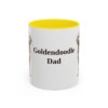 11oz Goldendoodle Dog Dad Mug, Yellow, front view