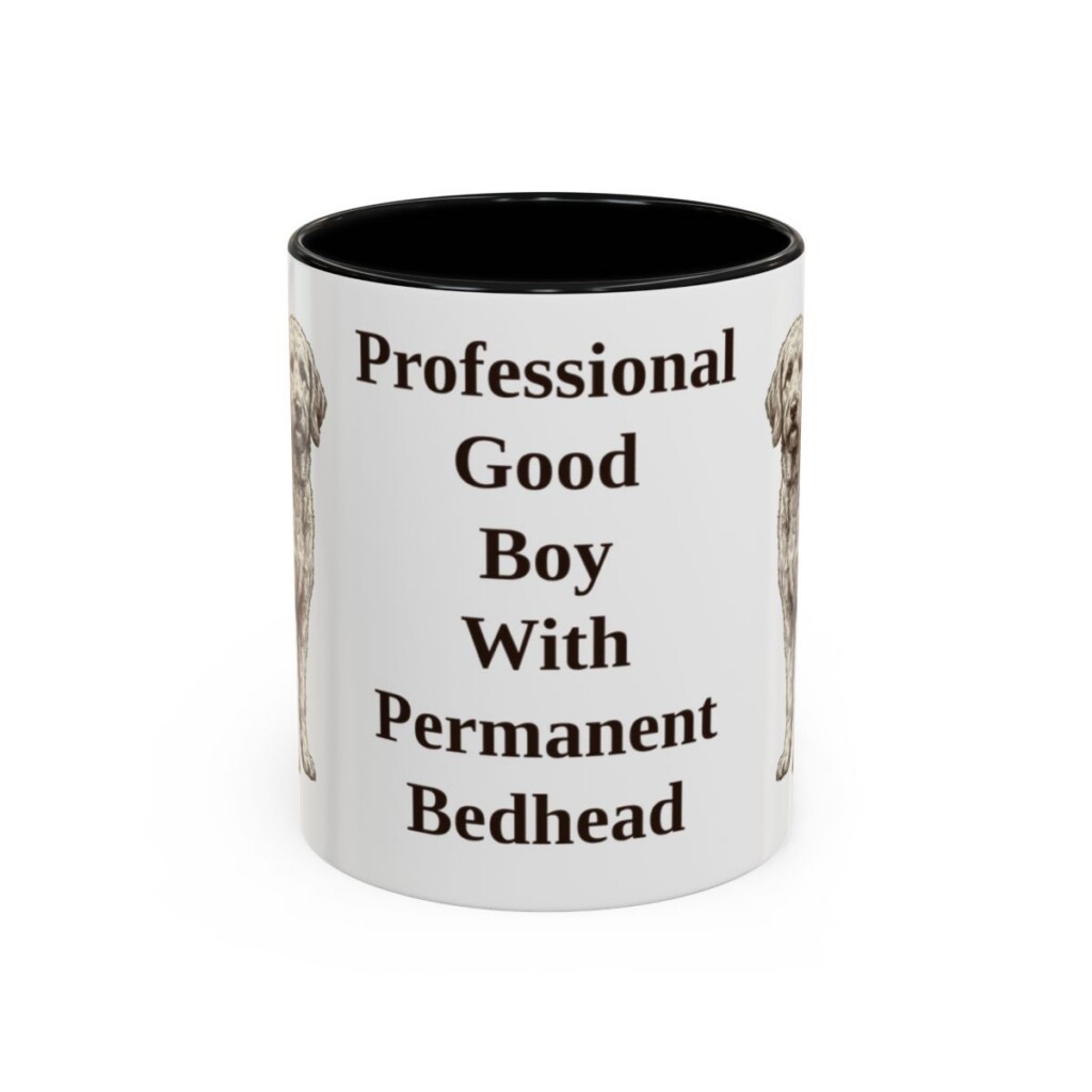 11oz Funny Goldendoodle Mug, Black, front view