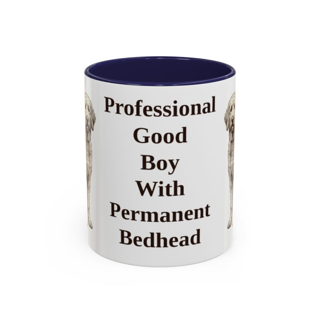 11oz Funny Goldendoodle Mug, Navy, front view