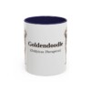11oz Goldendoodle Latin Mug, Navy, front view