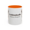 11oz Goldendoodle Latin Mug, Orange, front view