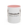 11oz Goldendoodle Latin Mug, Pink, front view