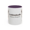11oz Goldendoodle Latin Mug, Purple, front view