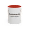 11oz Goldendoodle Latin Mug, Red, front view