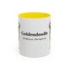 11oz Goldendoodle Latin Mug, Yellow, front view
