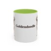11oz Goldendoodle Mug, Light Green, front view
