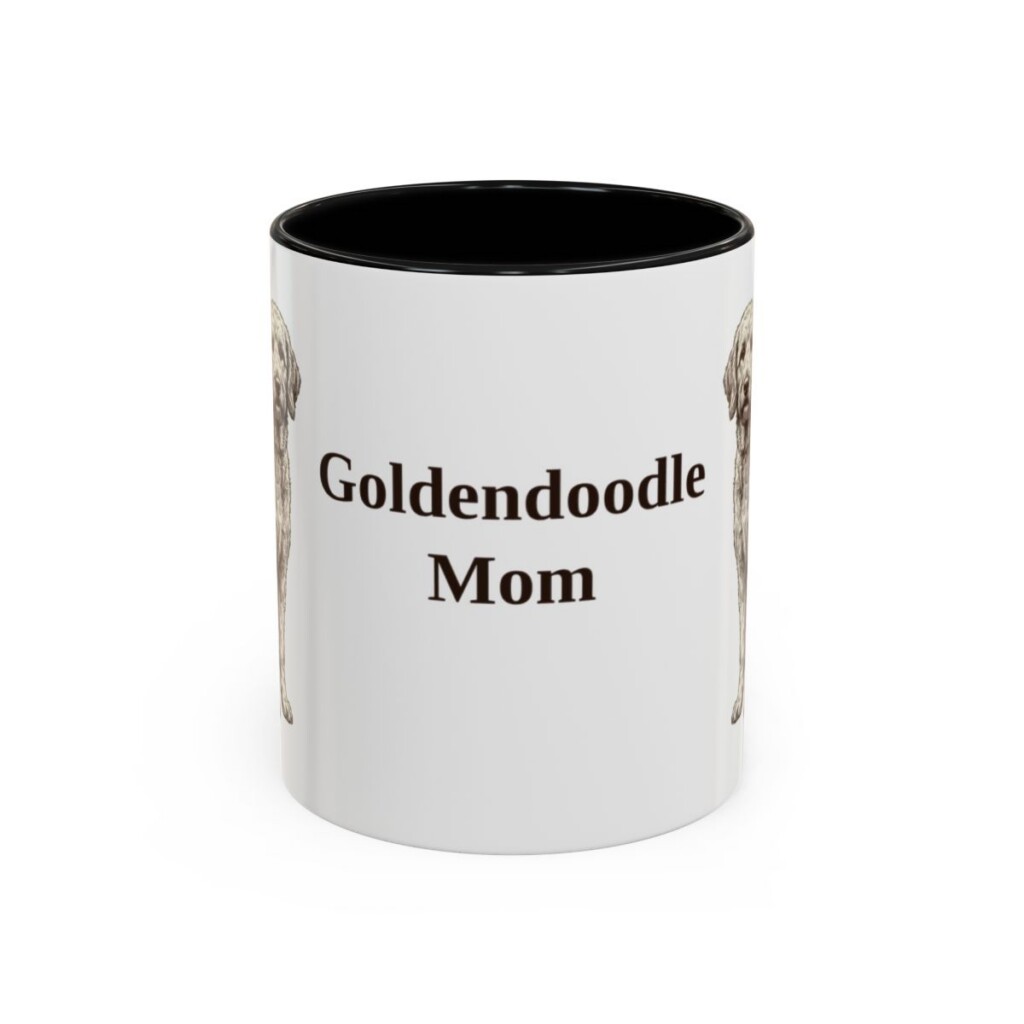 11oz Goldendoodle Dog Mom Mug, Black, front view