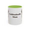 11oz Goldendoodle Dog Mom Mug, Light Green, front view
