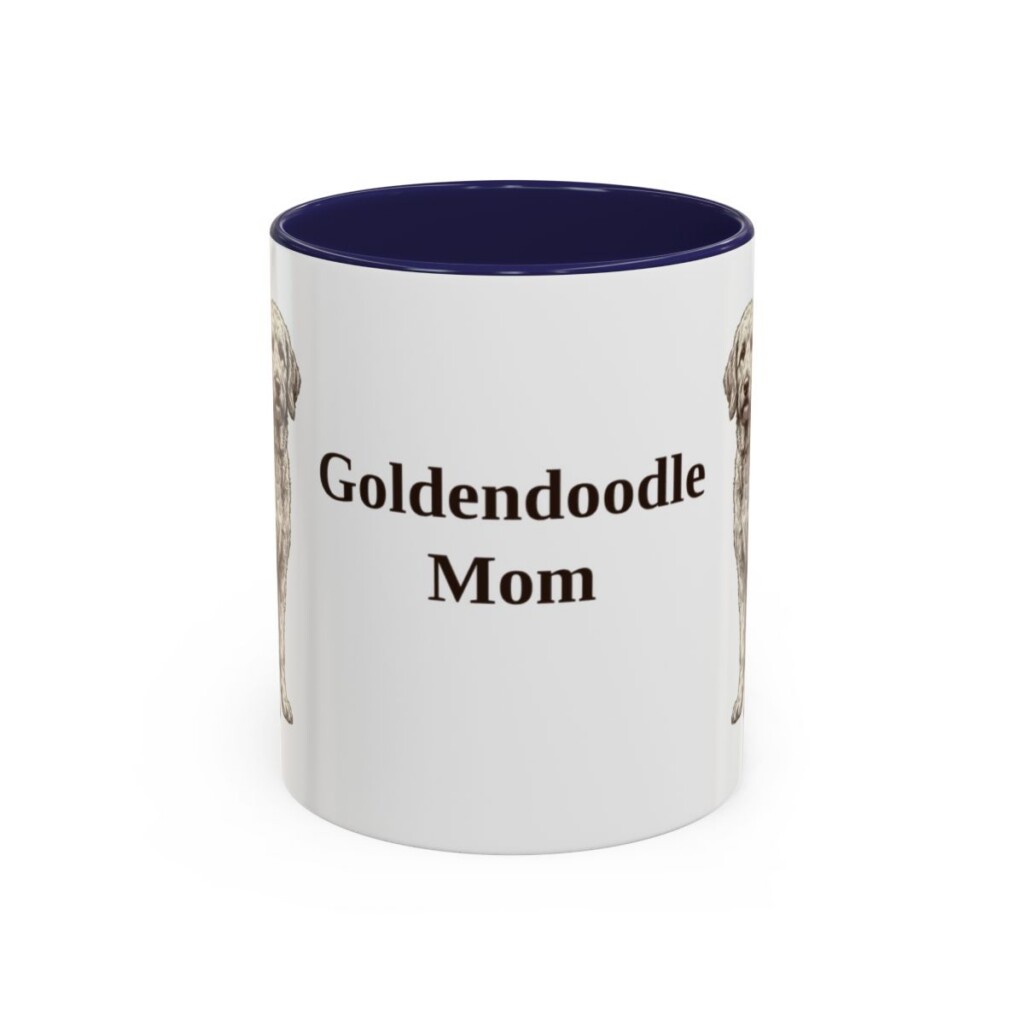 11oz Goldendoodle Dog Mom Mug, Navy, front view