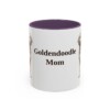 11oz Goldendoodle Dog Mom Mug, Purple, front view