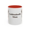 11oz Goldendoodle Dog Mom Mug, Red, front view