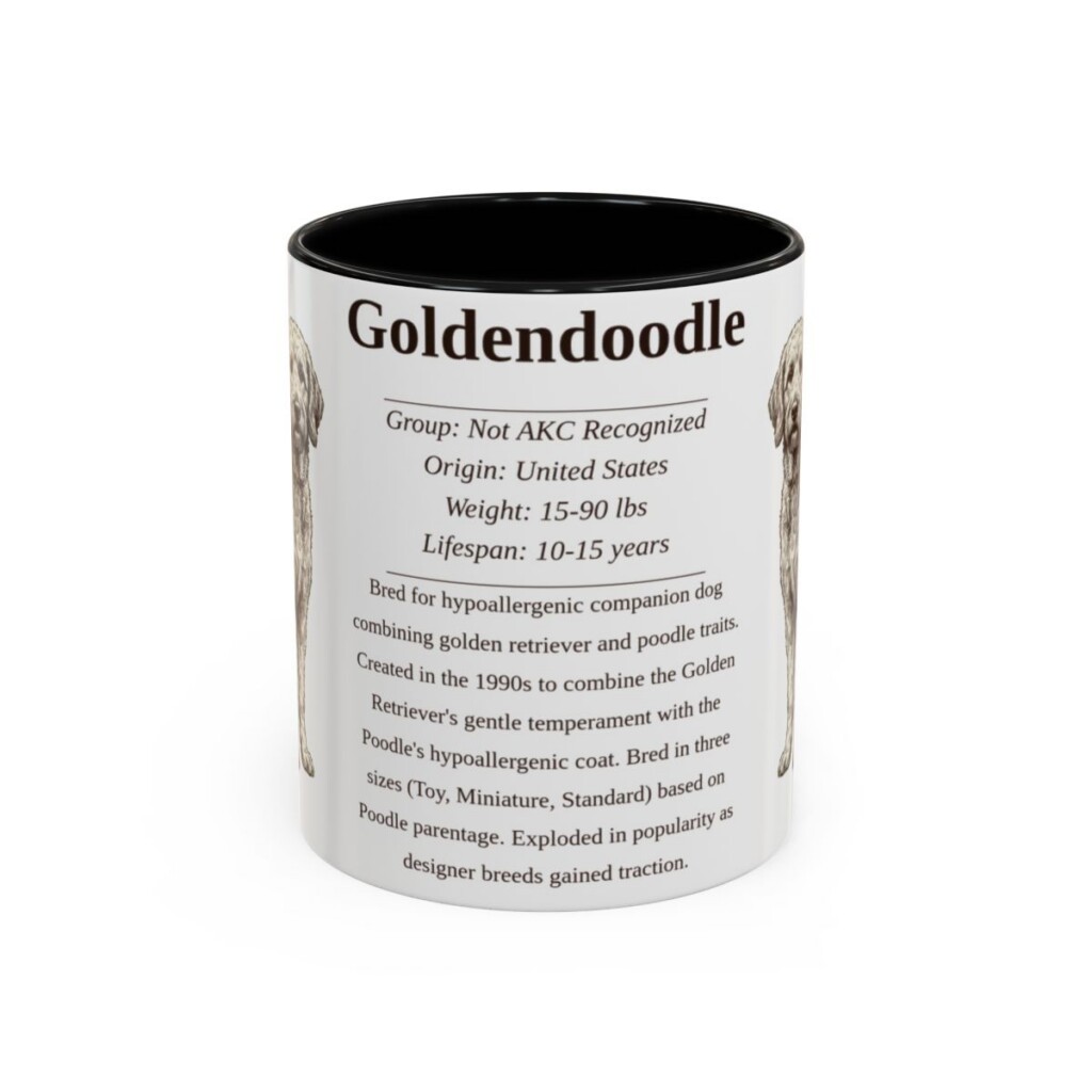 11oz Goldendoodle Mug, Black, front view