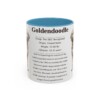 11oz Goldendoodle Mug, Light Blue, front view