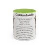 11oz Goldendoodle Mug, Light Green, front view