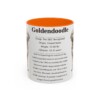 11oz Goldendoodle Mug, Orange, front view