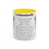 11oz Goldendoodle Mug, Yellow, front view