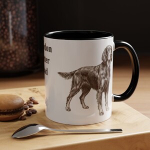 11oz Gordon Setter Dog Dad Mug, Black, lifestyle photo