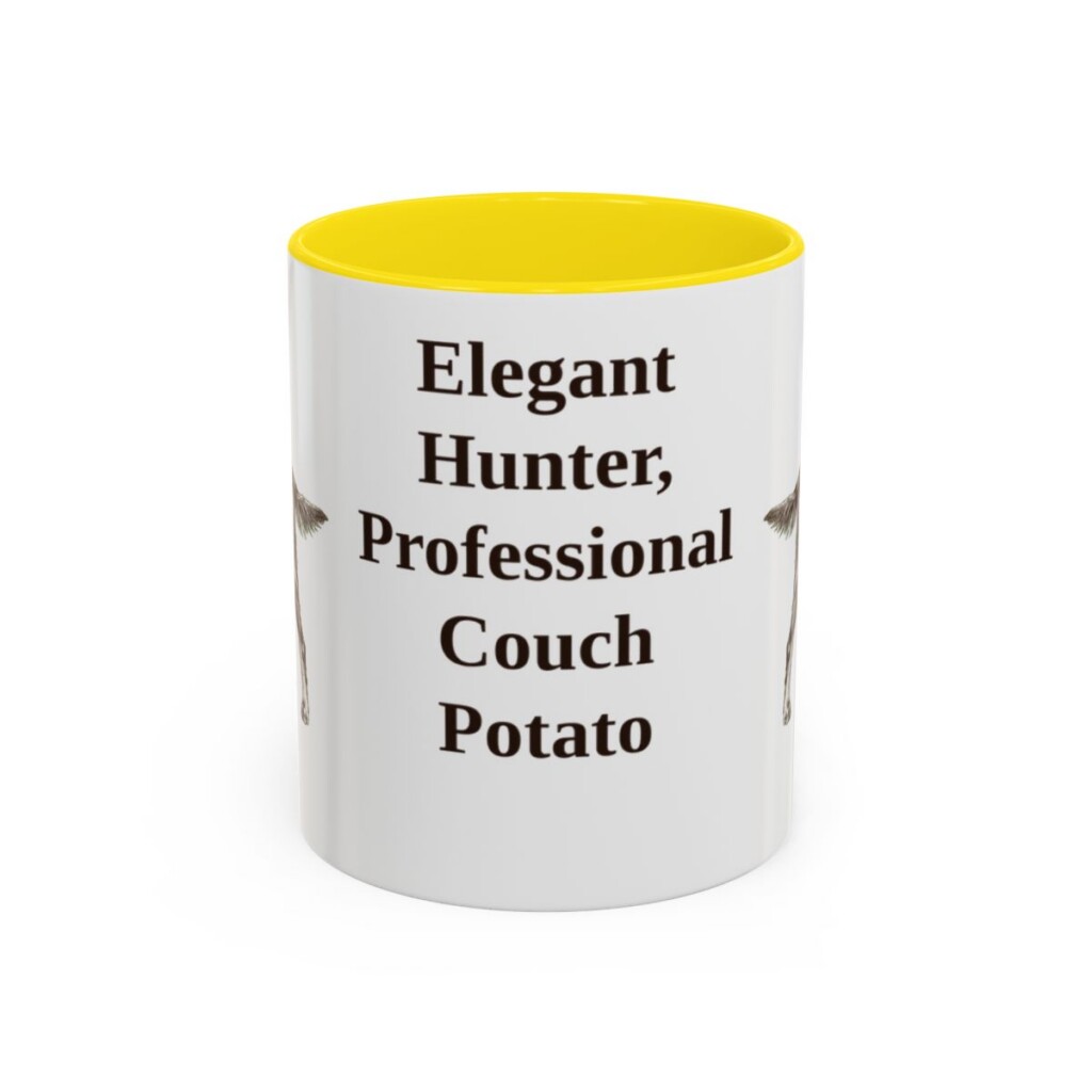11oz Funny Gordon Setter Mug, Yellow, front view