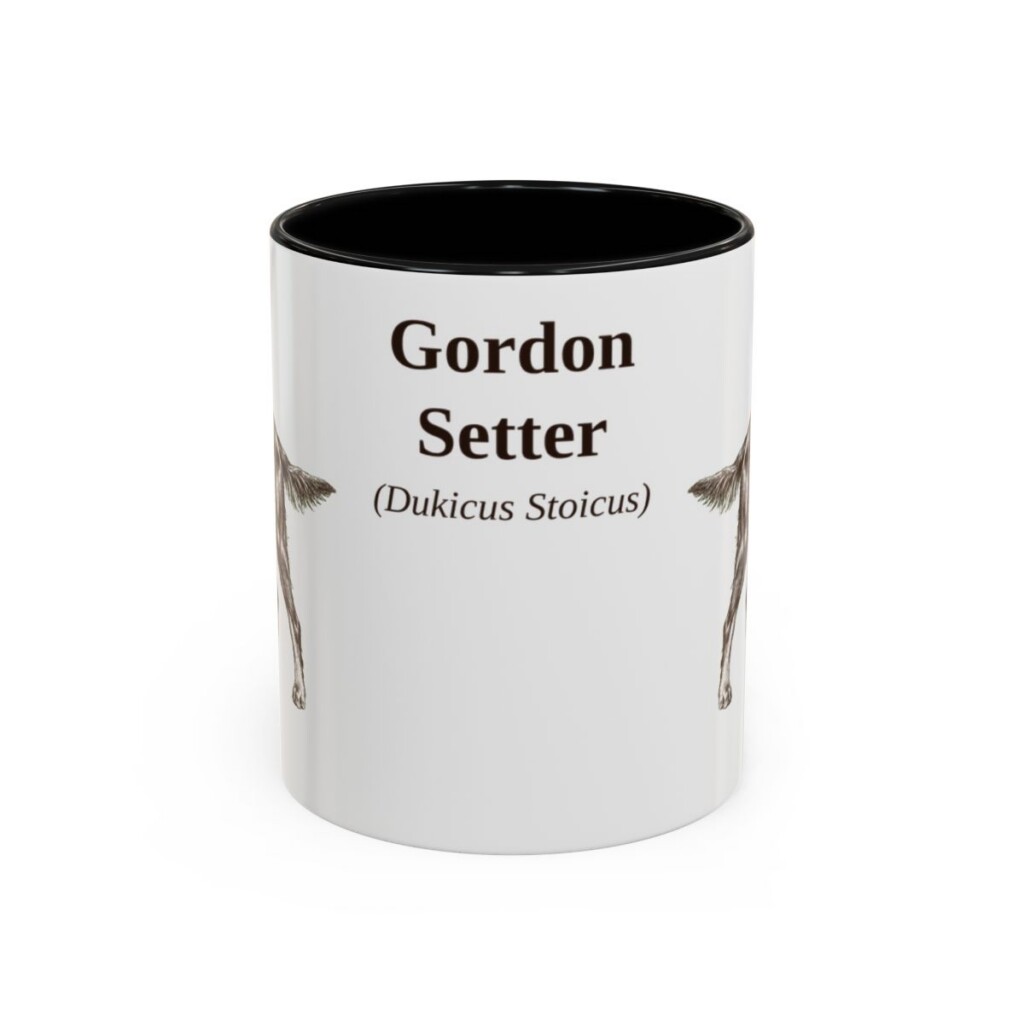 11oz Gordon Setter Latin Mug, Black, front view