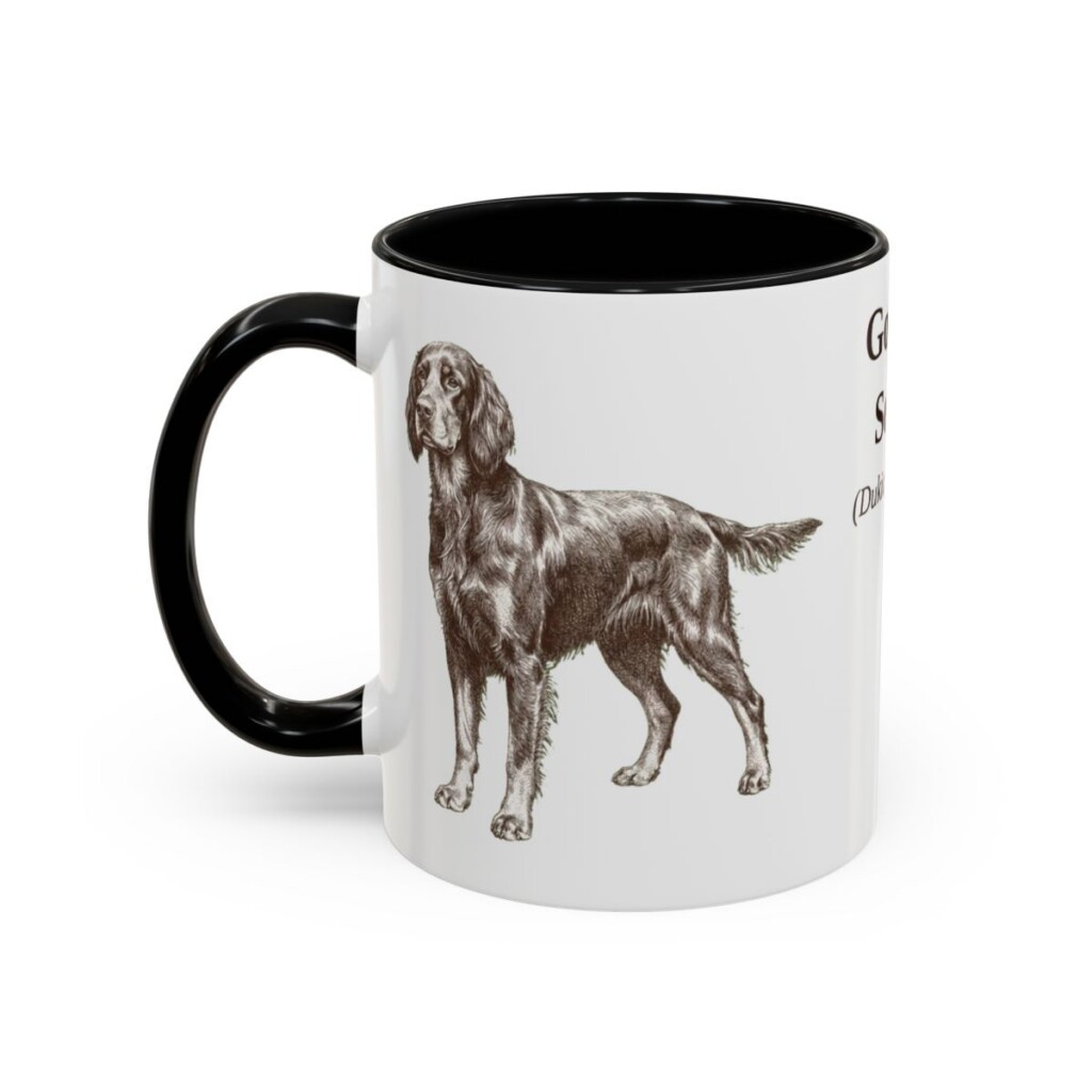 11oz Gordon Setter Latin Mug, Black, left side view