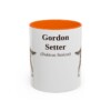 11oz Gordon Setter Latin Mug, Orange, front view