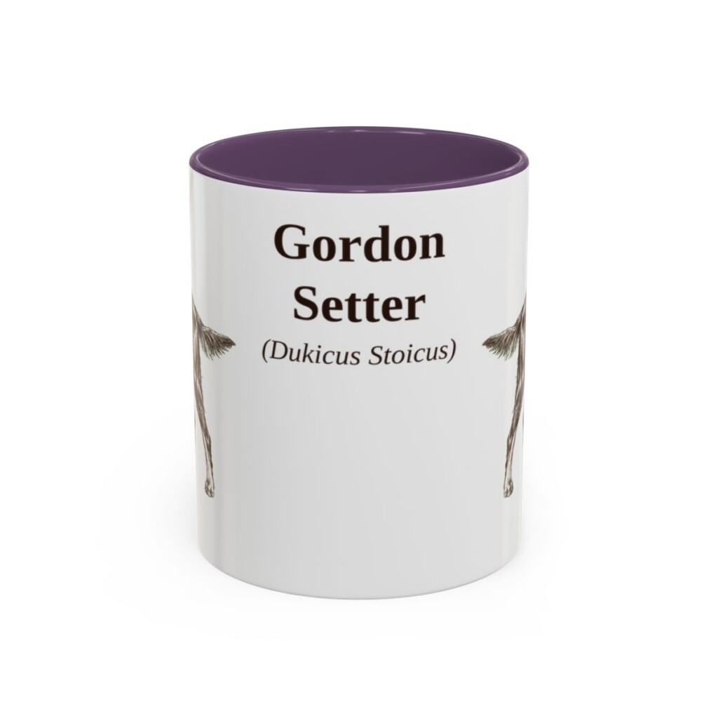 11oz Gordon Setter Latin Mug, Purple, front view