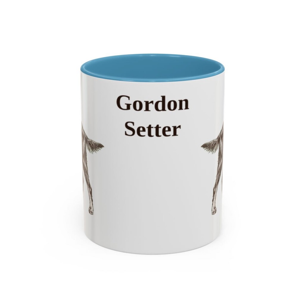 11oz Gordon Setter Mug, Light Blue, front view