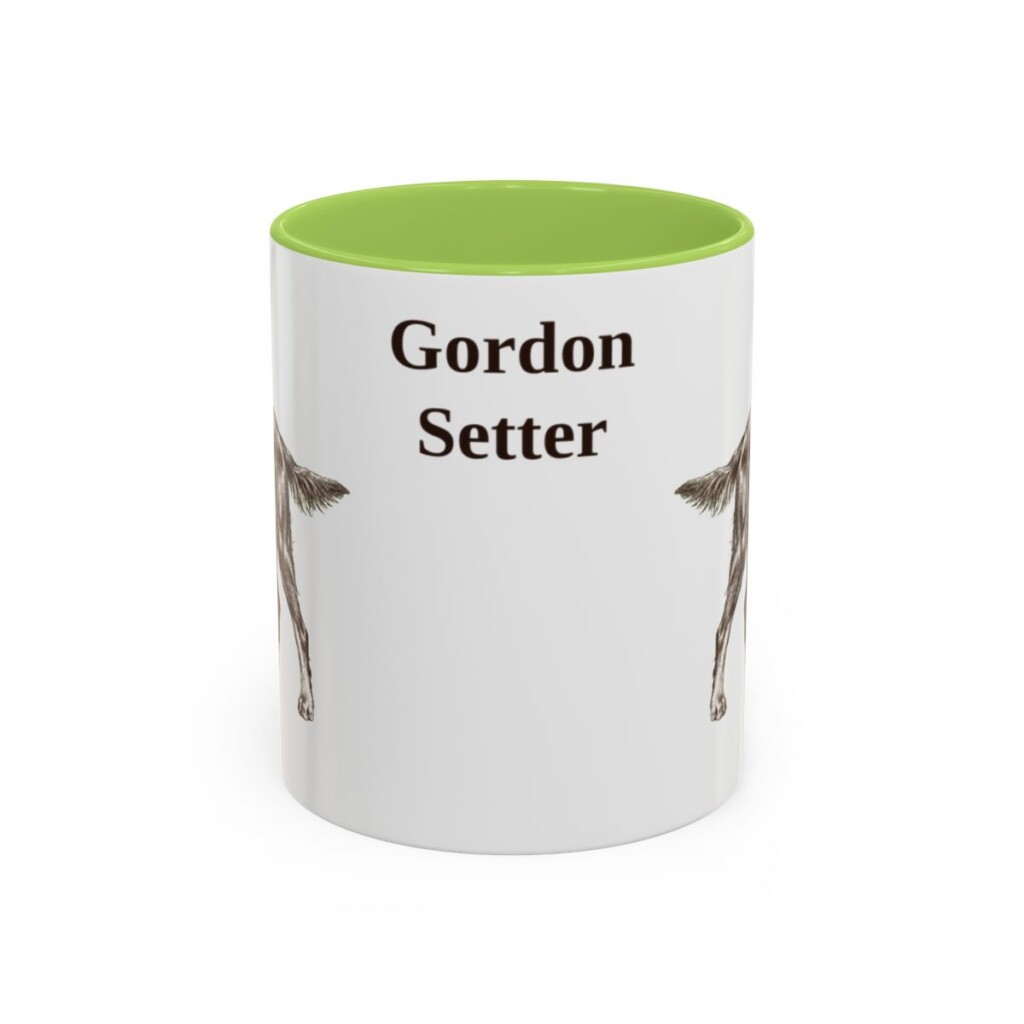 11oz Gordon Setter Mug, Light Green, front view