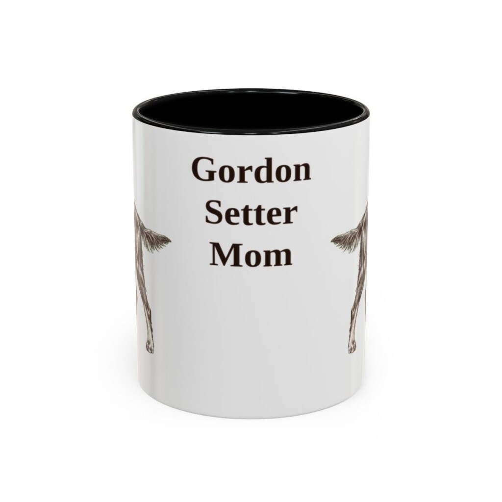 11oz Gordon Setter Dog Mom Mug, Black, front view