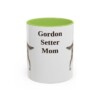 11oz Gordon Setter Dog Mom Mug, Light Green, front view