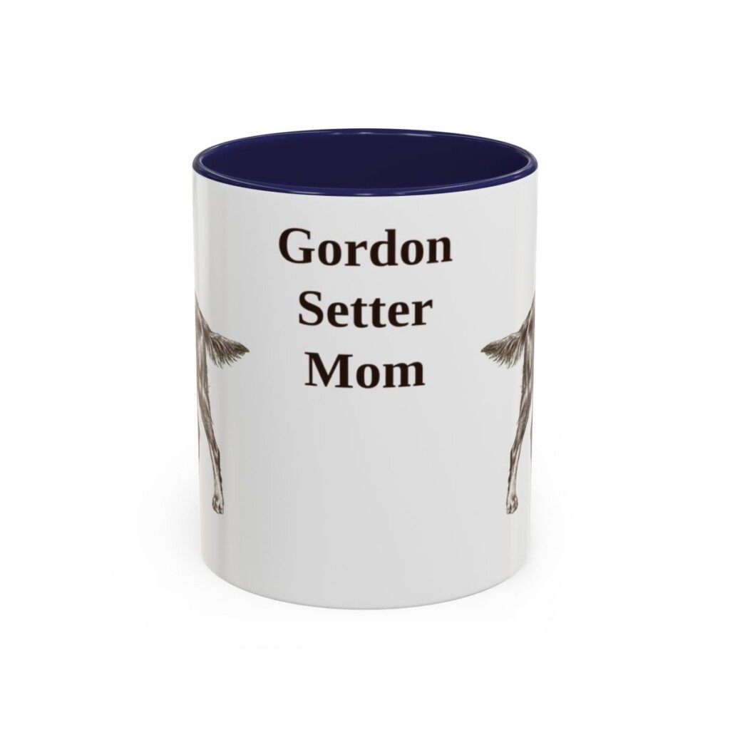 11oz Gordon Setter Dog Mom Mug, Navy, front view