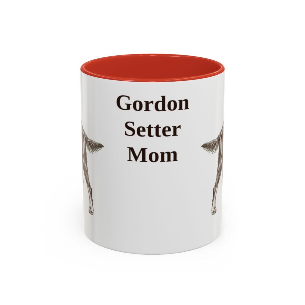 11oz Gordon Setter Dog Mom Mug, Red, front view