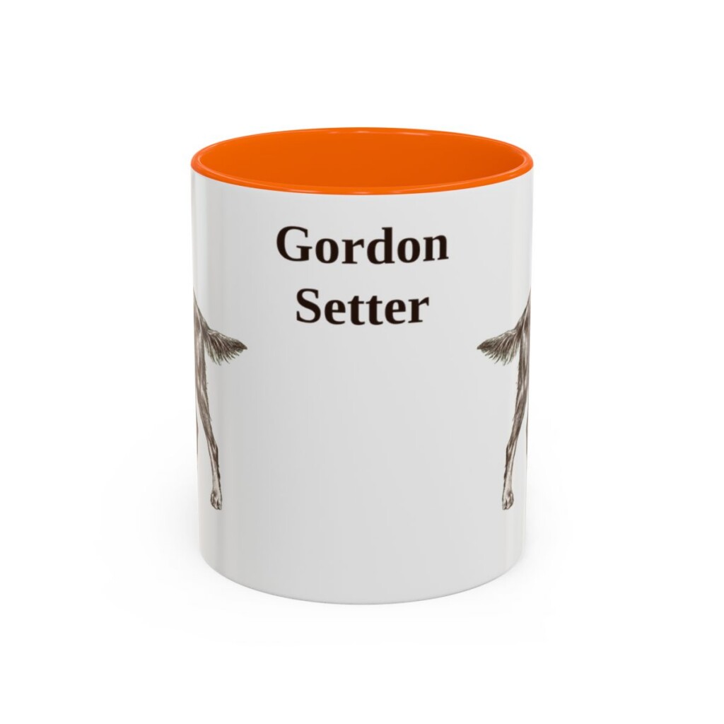 11oz Gordon Setter Mug, Orange, front view