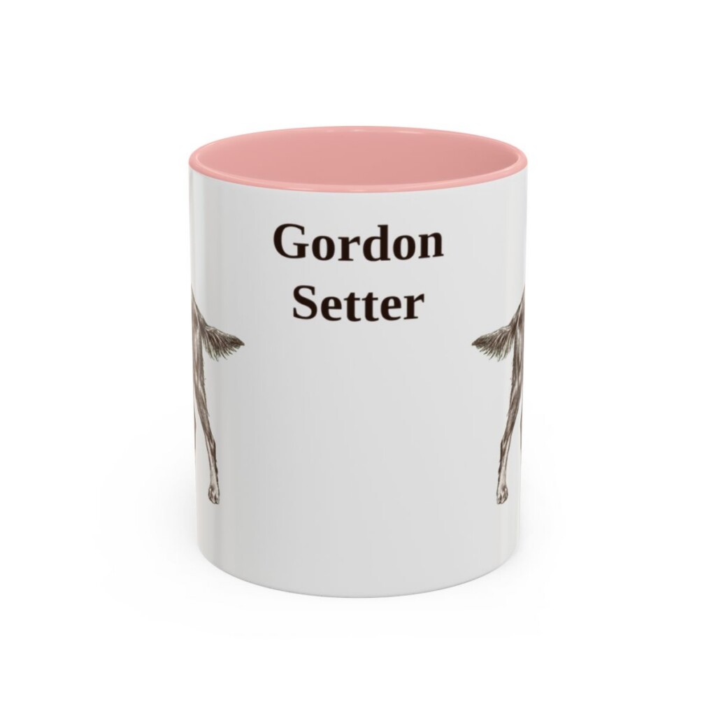 11oz Gordon Setter Mug, Pink, front view
