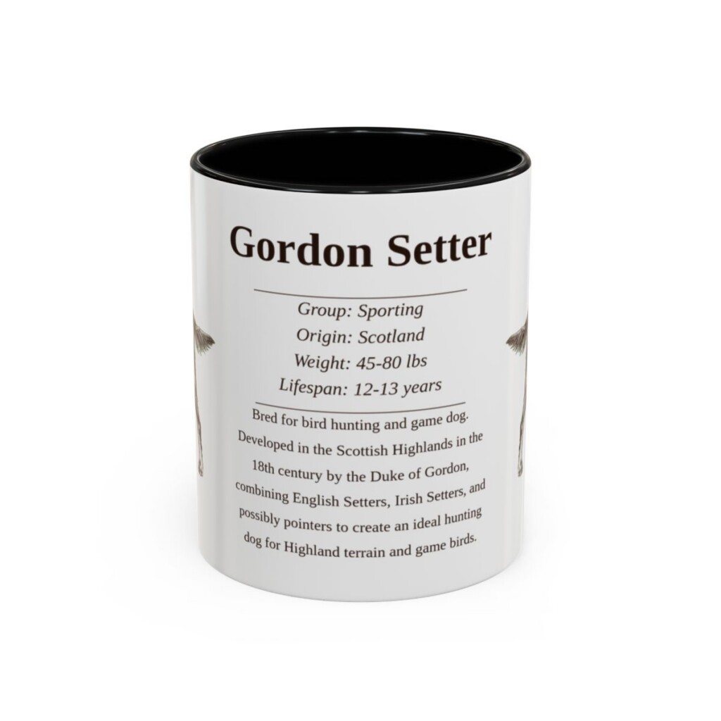 11oz Gordon Setter Mug, Black, front view
