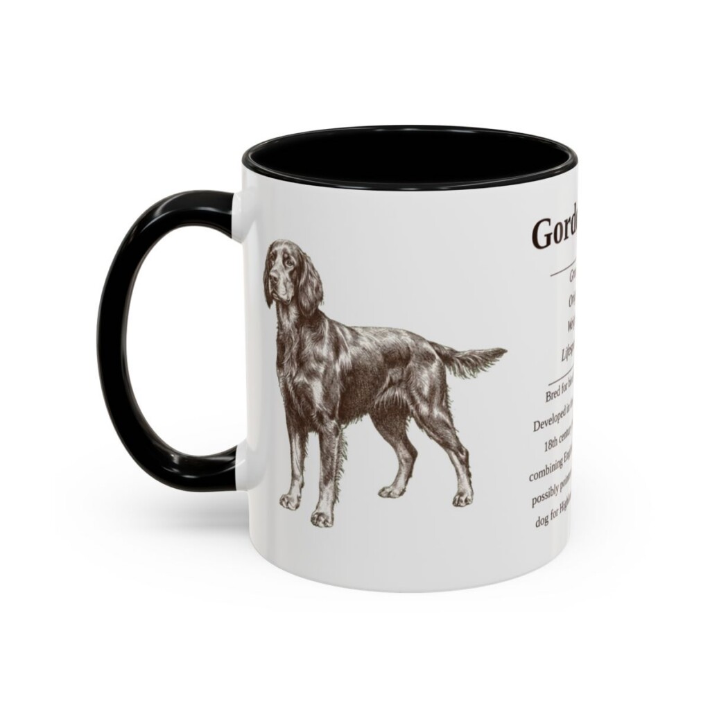 11oz Gordon Setter Mug, Black, left side view