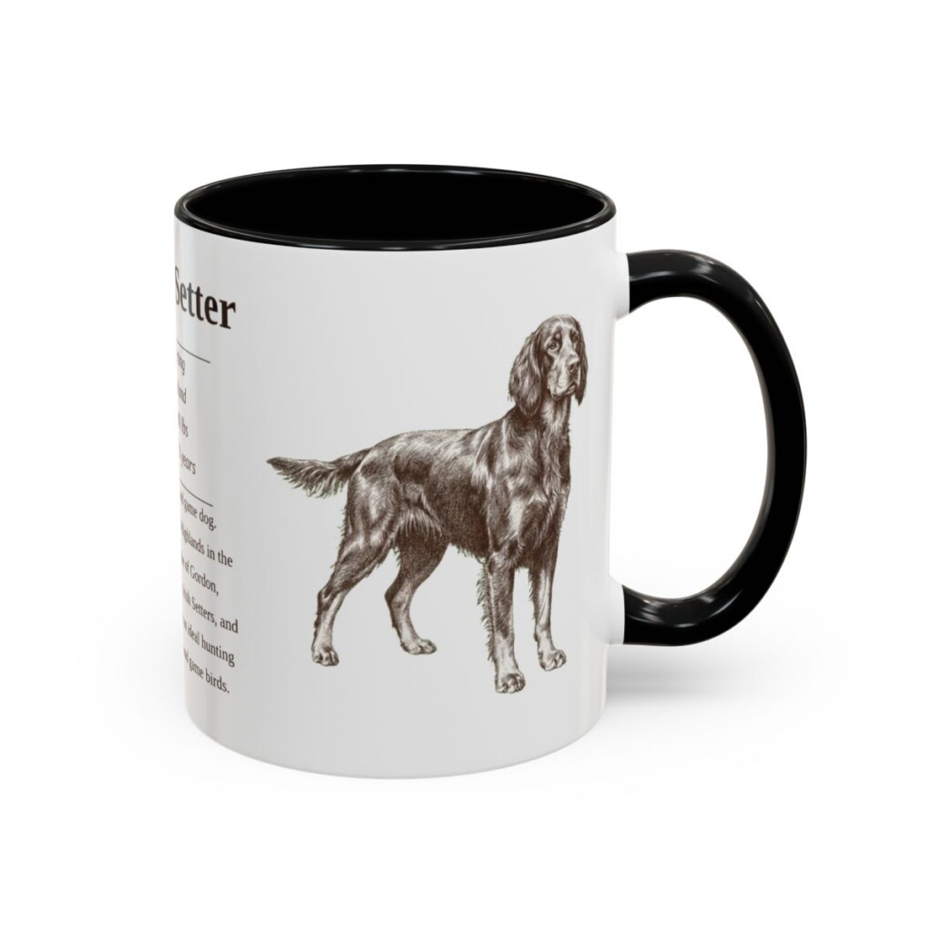 11oz Gordon Setter Mug, Black, right side view