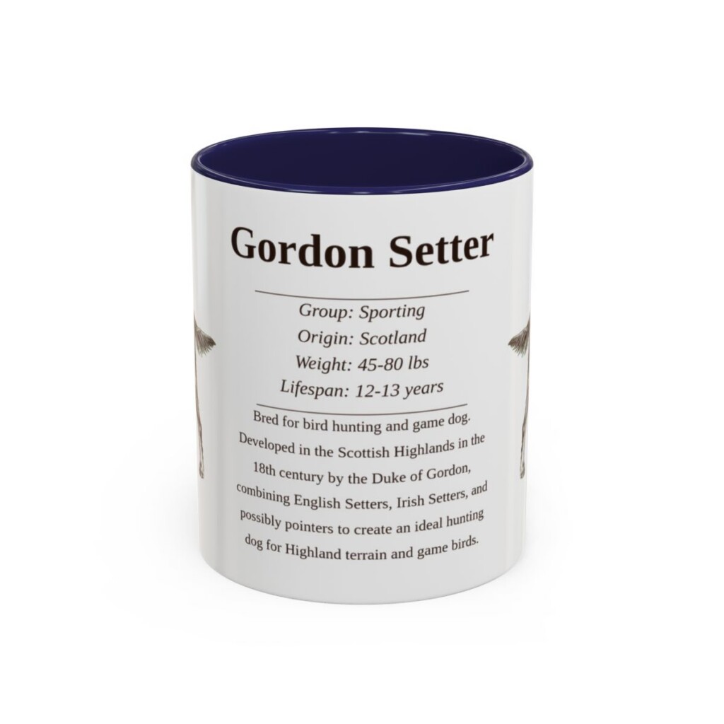 11oz Gordon Setter Mug, Navy, front view