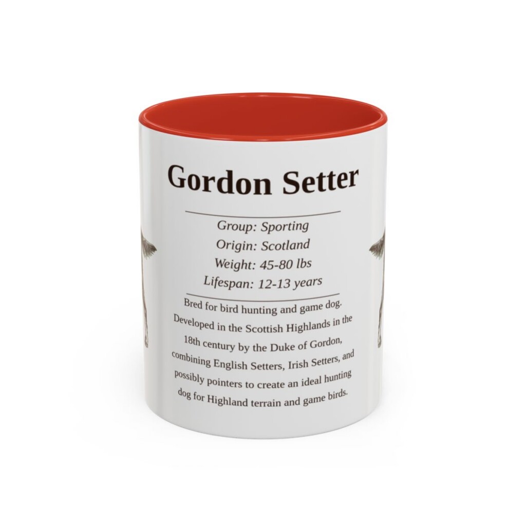 11oz Gordon Setter Mug, Red, front view