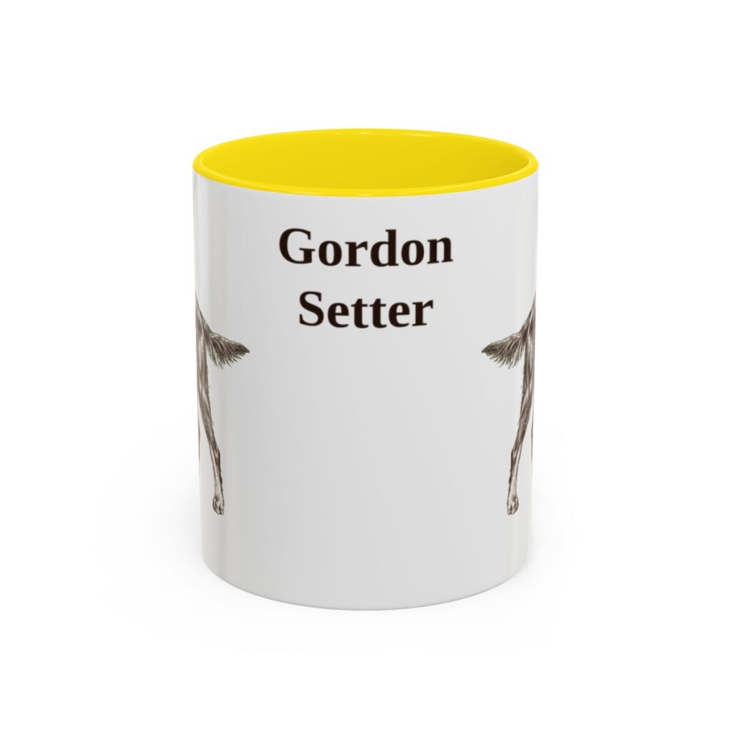11oz Gordon Setter Mug, Yellow, front view