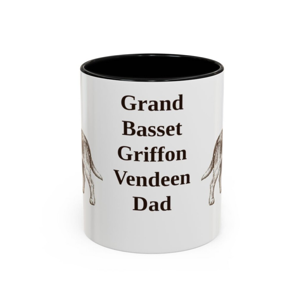 11oz Grand Basset Griffon Vendeen Dog Dad Mug, Black, front view