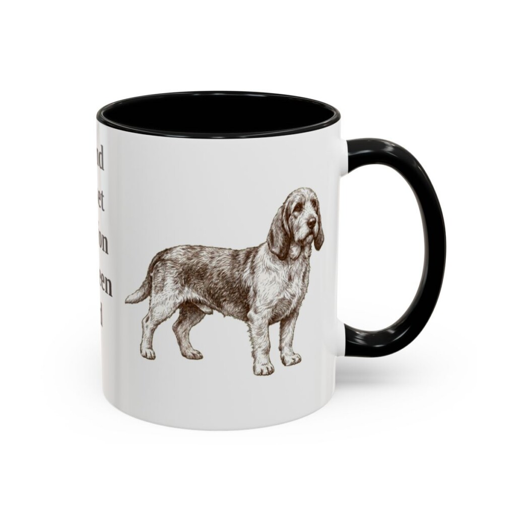 11oz Grand Basset Griffon Vendeen Dog Dad Mug, Black, right side view