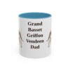 11oz Grand Basset Griffon Vendeen Dog Dad Mug, Light Blue, front view