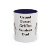 11oz Grand Basset Griffon Vendeen Dog Dad Mug, Navy, front view