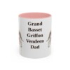 11oz Grand Basset Griffon Vendeen Dog Dad Mug, Pink, front view