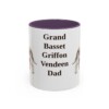 11oz Grand Basset Griffon Vendeen Dog Dad Mug, Purple, front view