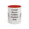 11oz Grand Basset Griffon Vendeen Dog Dad Mug, Red, front view