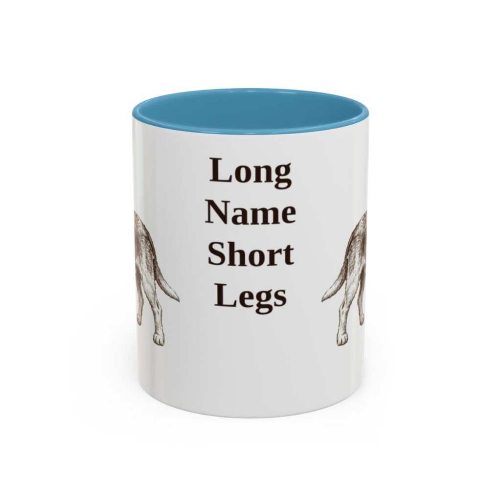 11oz Funny Grand Basset Griffon Vendeen Mug, Light Blue, front view